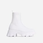 画像3: Women's  chunky sole knit Middle boots   男女兼用ユニセックスミドル 丈チャンキーソール厚底プラットフォームニットブーツ (3)