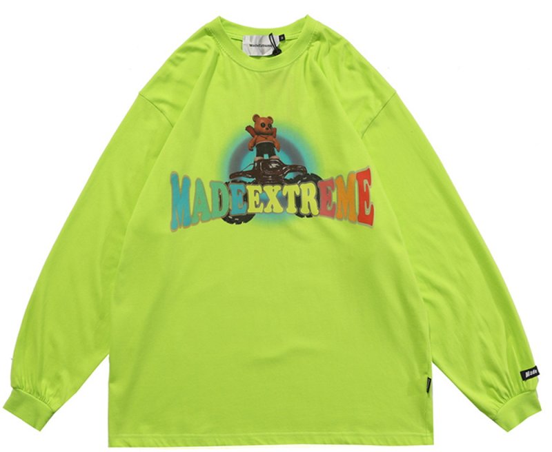画像2: unisex MADEEXTREME cartoon  print loose long-sleeved t-shirt 男女兼用 ユニセックス コミックプリント長袖Tシャツ (2)