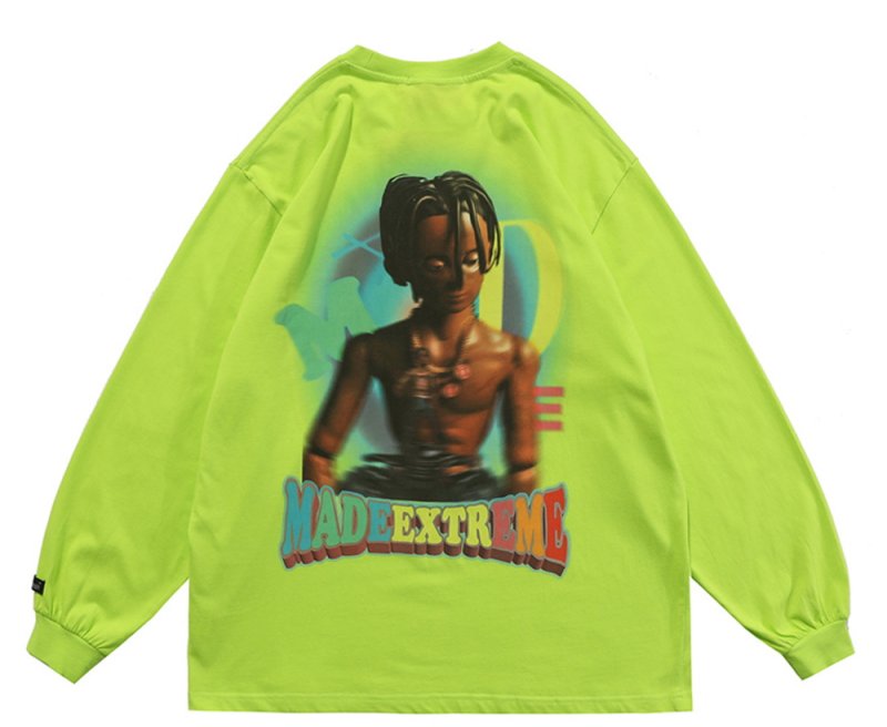 画像5: unisex MADEEXTREME cartoon  print loose long-sleeved t-shirt 男女兼用 ユニセックス コミックプリント長袖Tシャツ (5)