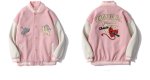 画像6: LOVE heart Embroidered PU Leather Sleeve baseball uniform Stajan baseball uniform jacket blouson ユニセッ クス男女兼用ラブハートエンブレム刺繍ジャンパー ジャケット ブルゾン (6)