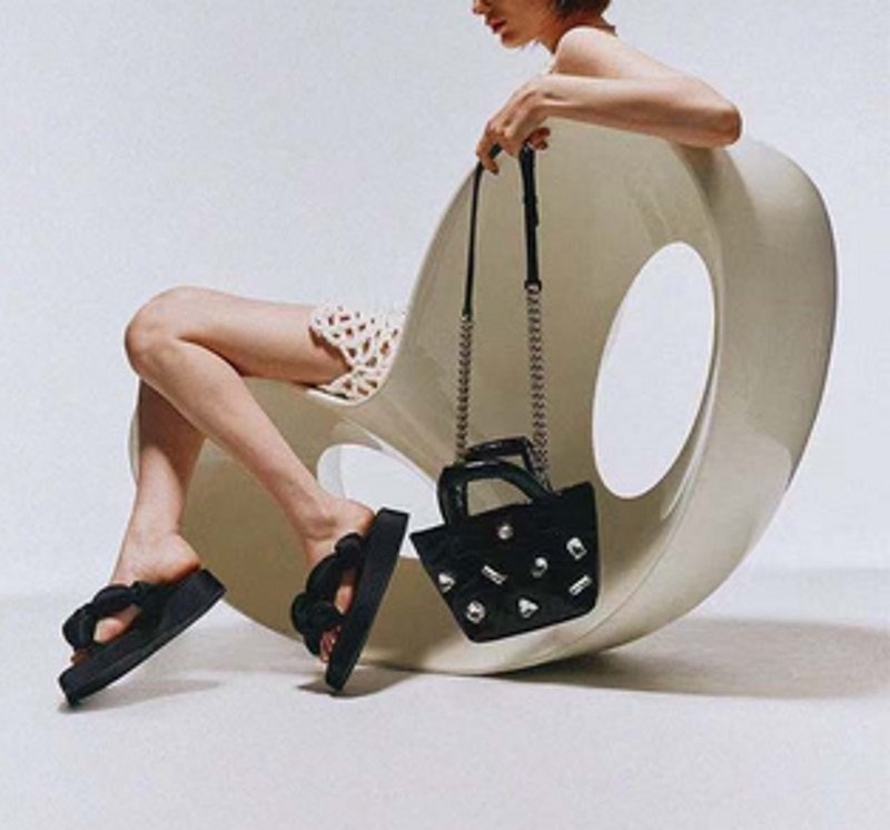 画像5: Soft Leather Diamond Tote Bag shoulder bag ビジュー付ダウンウィングトートショルダーバッグ  (5)