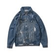 画像2: Felix the cat Print Denim G Jean Jacket　ユニセッ クス男女兼用 フィリックス・ザ・キャットペイントデニムGジャン ジャケット (2)