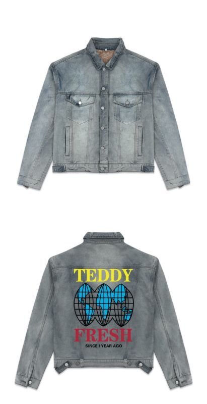 画像4: Fun Graffiti Earth Washed Hole Denim Jacket  G Jean Jacket　ユニセッ クス男女兼用グラフィティアースウォッシュドホールデニムGジャン ジャケット (4)