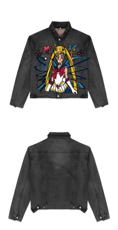 画像5:  Graffiti Sailor Moon Lip Style Denim G Jean Jacket 　  セーラームーンリップスタイルグラフィティデニムGジャン デニムジャケット (5)