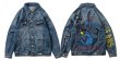 画像3: Cartoon Rabbit Print Denim G Jean Jacket　ユニセッ クス男女兼用 ラビットペイントデニムGジャン ジャケット (3)