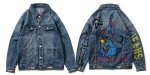 画像3: Cartoon Rabbit Print Denim G Jean Jacket　ユニセッ クス男女兼用 ラビットペイントデニムGジャン ジャケット (3)