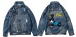 画像3: Felix the cat Print Denim G Jean Jacket　ユニセッ クス男女兼用 フィリックス・ザ・キャットペイントデニムGジャン ジャケット (3)