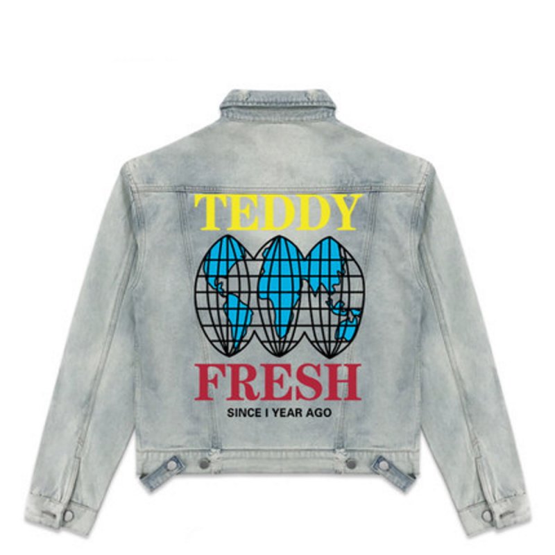 画像3: Fun Graffiti Earth Washed Hole Denim Jacket  G Jean Jacket　ユニセッ クス男女兼用グラフィティアースウォッシュドホールデニムGジャン ジャケット (3)