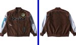 画像2: MAISON EMERALD Retro suede Jersey baseball uniform Stajan baseball uniform jacket blouson ユニセッ クス男女兼用スエードジャージ ジャンパー ジャケット ブルゾン (2)