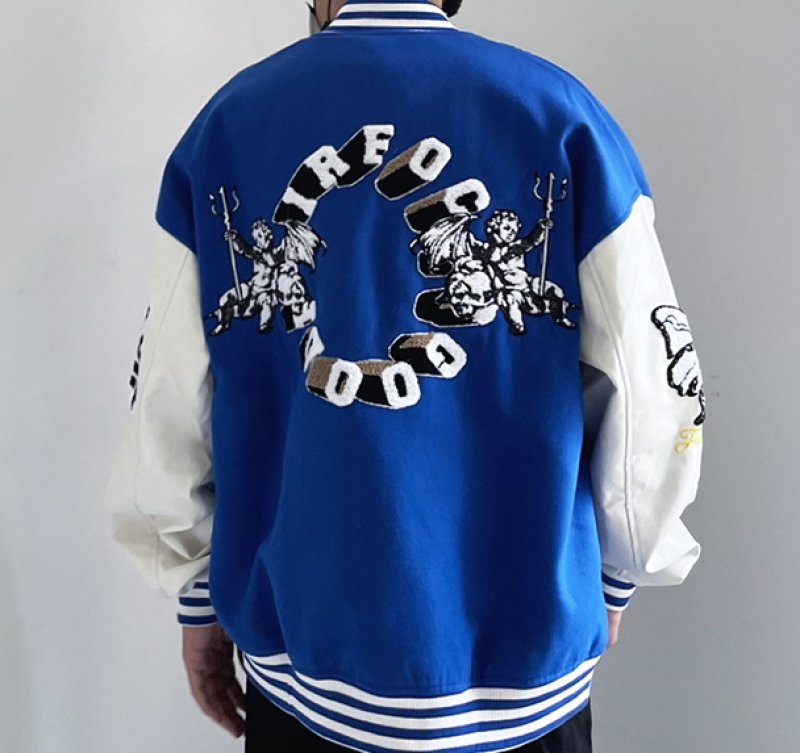 画像6: Angel Kids hip-hop high street  baseball uniform Stajan baseball uniform jacket blouson ユニセッ クス男女兼用ヒップホップエンジェルキッズジャンパー ジャケット ブルゾン (6)