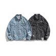 画像7: Bear Damage Torn Denim Jacket  G Jean Jacket　ユニセッ クス男女兼用 ベア 熊モノグラムデニムGジャン ジャケット (7)