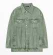 画像4: Teddy bear back print Denim Jacket  G Jean Jacket　ユニセッ クス男女兼用 テディーベアバックプリント 熊 デニムGジャン ジャケット (4)