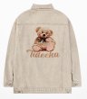 画像3: Teddy bear back print Denim Jacket  G Jean Jacket　ユニセッ クス男女兼用 テディーベアバックプリント 熊 デニムGジャン ジャケット (3)