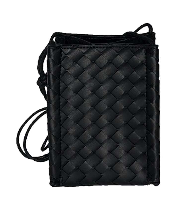 画像5: plaid woven small square shoulderTote Bag  本革レザー編み込みミニショルダートートバッグ (5)