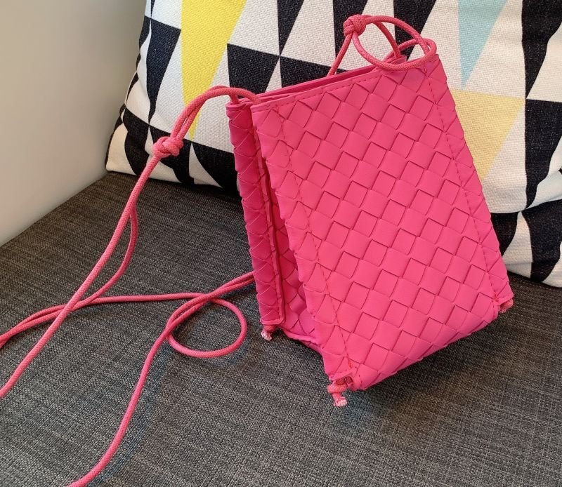 画像3: plaid woven small square shoulderTote Bag  本革レザー編み込みミニショルダートートバッグ (3)