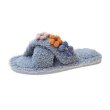 画像4: Cute indoor home floor slippers flat bottom sandals  　フラワーモチーフ付きモコモコサンダル スリッパ (4)