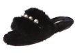 画像1: pearl cute rabbit plush flip flops slippers flat bottom sandals  　パール付きモコモコファーサンダル スリッパ (1)