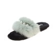 画像4: pearl cute rabbit plush flip flops slippers flat bottom sandals  　パール付きモコモコファーサンダル スリッパ (4)