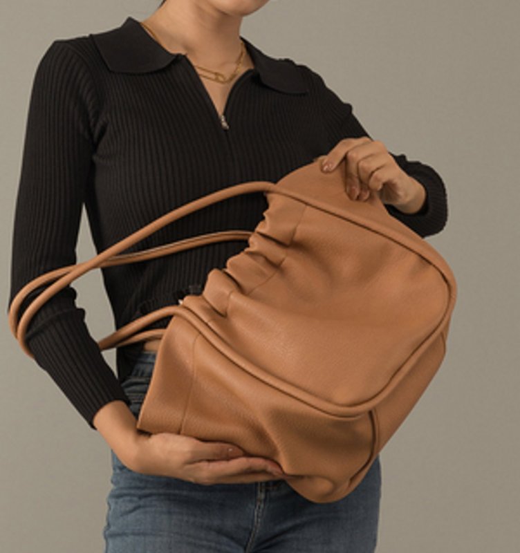 画像6: Simple Large Capacity shoulderTote Bag  レザーバケットショルダートートバッグ (6)