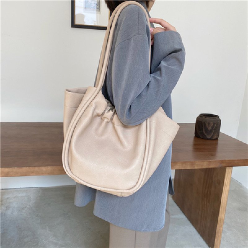 画像12: Simple Large Capacity shoulderTote Bag  レザーバケットショルダートートバッグ (12)