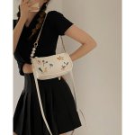 画像5: One-shoulder pearl handle Pop print shoulderTote Bag 　レザーパールハンドルポッププリントショルダートートバッグ (5)