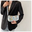 画像7: One-shoulder pearl handle Pop print shoulderTote Bag 　レザーパールハンドルポッププリントショルダートートバッグ (7)