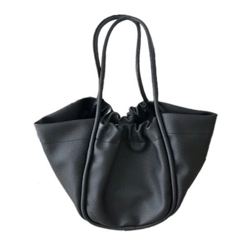 画像2: Simple Large Capacity shoulderTote Bag  レザーバケットショルダートートバッグ (2)