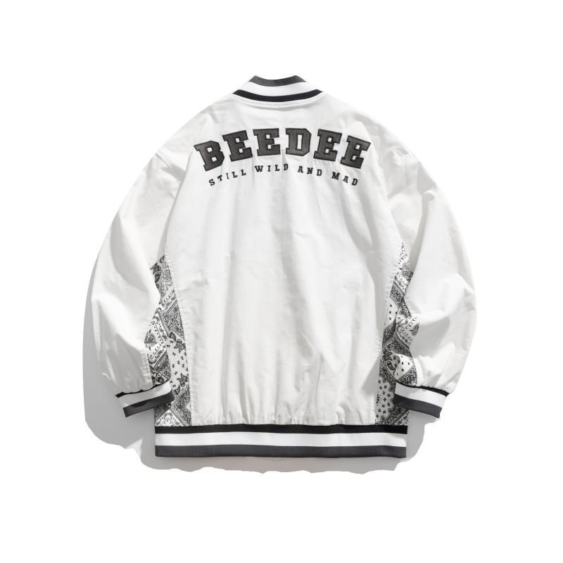 画像4: cashew nut stitching letter Embroidery baseball uniform Stajan baseball uniform jacket blouson ユニセッ クス男女兼用ペイズリーバンダナ柄&レター刺繡 スタジャン ジャンパー  ジャケット ブルゾン (4)