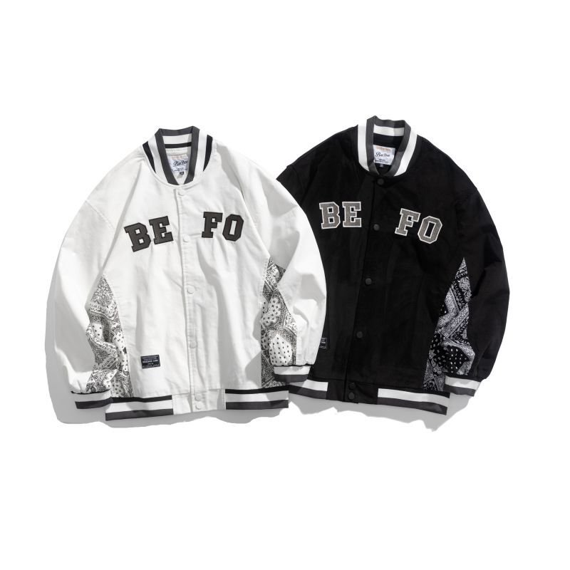 画像5: cashew nut stitching letter Embroidery baseball uniform Stajan baseball uniform jacket blouson ユニセッ クス男女兼用ペイズリーバンダナ柄&レター刺繡 スタジャン ジャンパー  ジャケット ブルゾン (5)