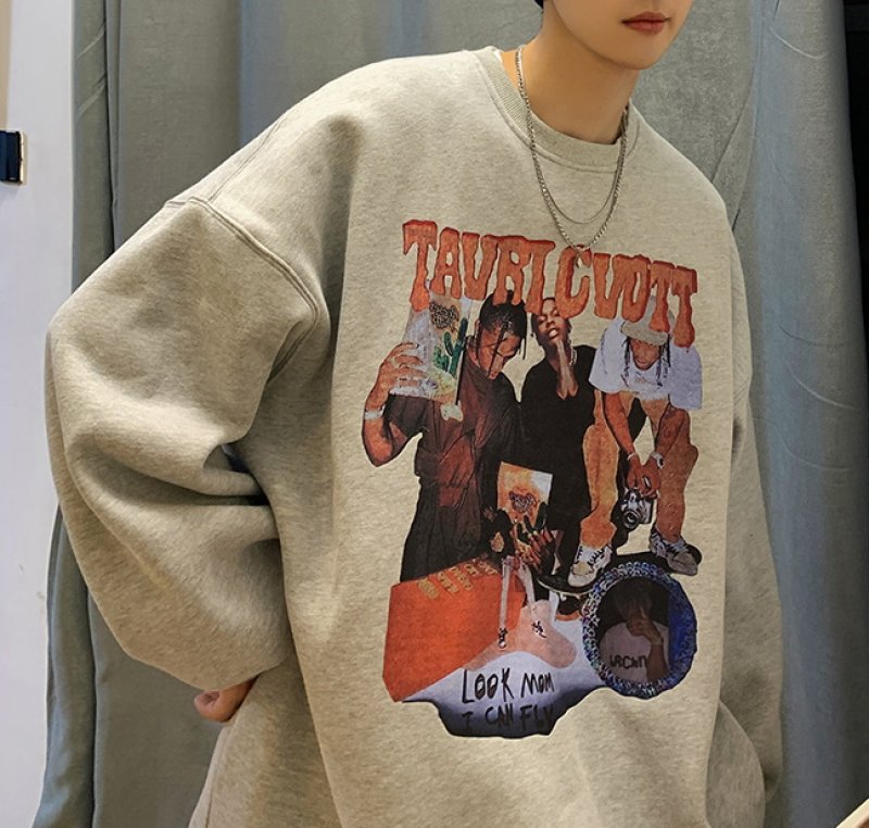画像4: Hip Hop photo  Print Sweater unisex 男女兼用 ユニセックスヒップホップフォトプリント長袖 スウェットトレーナー (4)