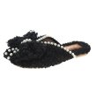 画像1: furry Pearl sandals  slippers　パール付きリボンファーサンダル スリッパ (1)