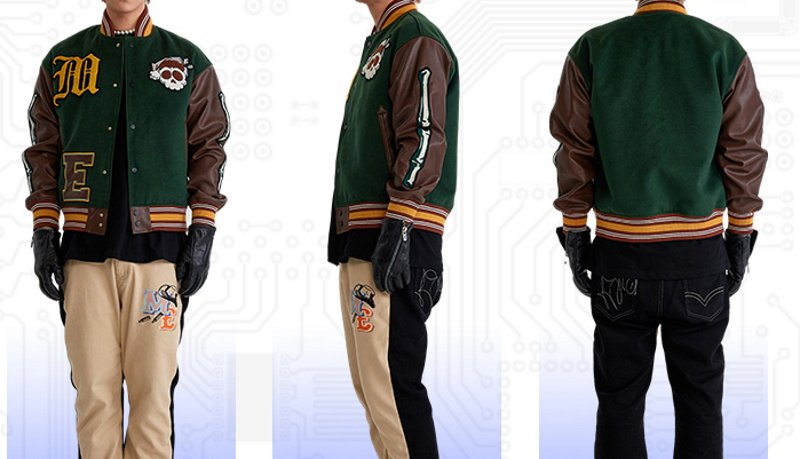 画像3: Western World Retro Motorcycle Jacket Skull Print Baseball Jacket blouson ユニセッ クス男女兼用ウエスタンワールドスカル&レターロゴ スタジャン ジャンパー  ジャケット ブルゾン (3)