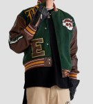 画像2: Western World Retro Motorcycle Jacket Skull Print Baseball Jacket blouson ユニセッ クス男女兼用ウエスタンワールドスカル＆レターロゴ スタジャン ジャンパー  ジャケット ブルゾン (2)