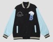 画像9: Polar bear & letter logo embroidery Baseball Jacket blouson  ユニセッ クス男女兼用シロクマ＆レターロゴ刺繍スタジャン ジャンパー  ジャケット ブルゾン (9)