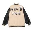 画像4: Polar bear & letter logo embroidery Baseball Jacket blouson  ユニセッ クス男女兼用シロクマ＆レターロゴ刺繍スタジャン ジャンパー  ジャケット ブルゾン (4)