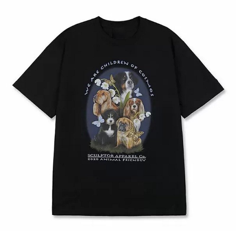 画像4: ANIMAL FRIENDLY T-shirt unisex 男女兼用 ユニセックス  アニマルフレンドリーイラストプリント半袖Tシャツ (4)