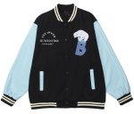 画像5: Polar bear & letter logo embroidery Baseball Jacket blouson  ユニセッ クス男女兼用シロクマ＆レターロゴ刺繍スタジャン ジャンパー  ジャケット ブルゾン (5)
