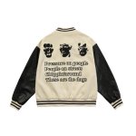 画像4:  black air Baseball Jacket blouson ユニセッ クス男女兼用Sleeve leather black airスタジャン ジャンパー  ジャケット ブルゾン (4)