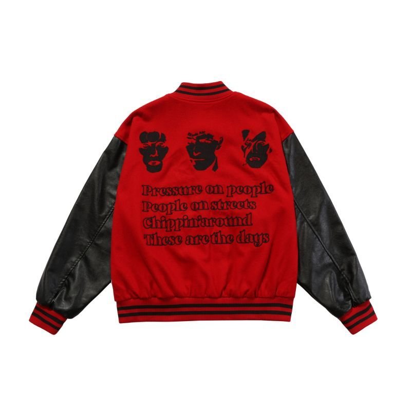 画像6:  black air Baseball Jacket blouson ユニセッ クス男女兼用Sleeve leather black airスタジャン ジャンパー  ジャケット ブルゾン (6)