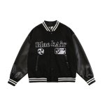 画像2:  black air Baseball Jacket blouson ユニセッ クス男女兼用Sleeve leather black airスタジャン ジャンパー  ジャケット ブルゾン (2)