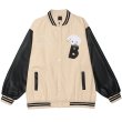 画像2: Polar bear & letter logo embroidery Baseball Jacket blouson  ユニセッ クス男女兼用シロクマ＆レターロゴ刺繍スタジャン ジャンパー  ジャケット ブルゾン (2)