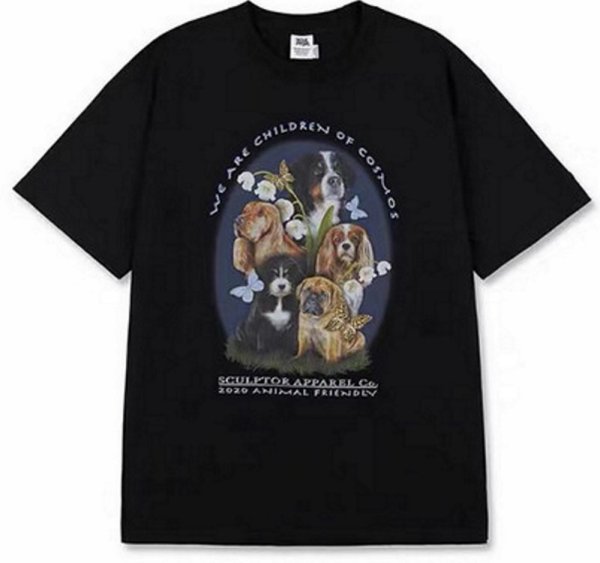 画像1: ANIMAL FRIENDLY T-shirt unisex　男女兼用 ユニセックス  アニマルフレンドリーイラストプリント半袖Tシャツ (1)