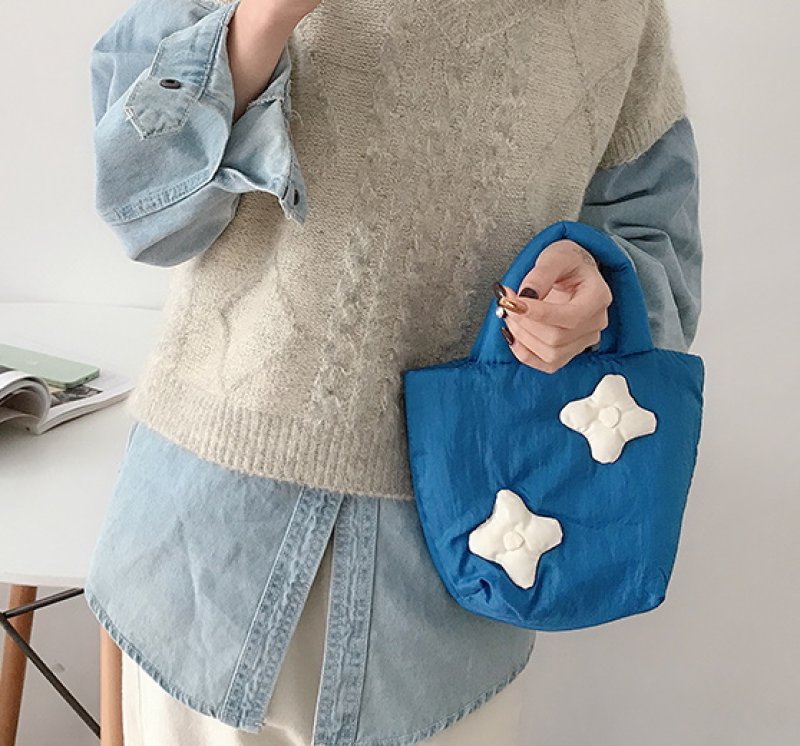 画像5: Tangtang bucke tote  eco bag フラワーモチーフタンタンバケットトートバッグ (5)