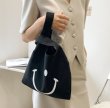 画像3: Smile purse tote  eco bag　スマイルプリントキャンバス巾着トートバッグ (3)