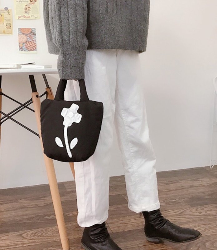 画像3: Tangtang bucke tote  eco bag フラワーモチーフタンタンバケットトートバッグ (3)