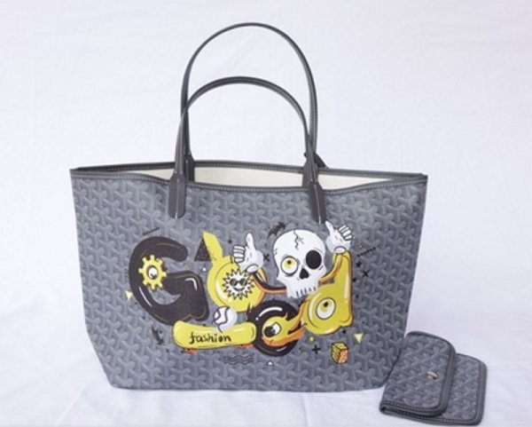 画像4: large-capacity graffiti printed leather tote bag shoppingbag　グラフィティプリントレザーバッグ レジャートートショルダーバッグ (4)