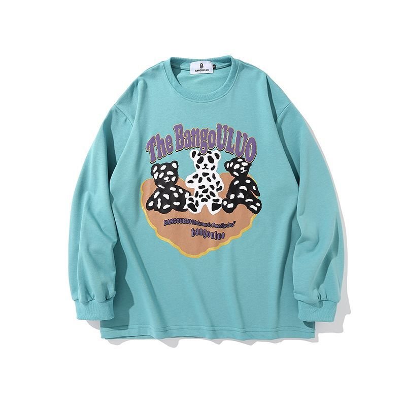 画像2: 3 bear print long sleeve T-shirts unisex　男女兼用 ユニセックスベア 熊プリント長袖Tシャツ (2)