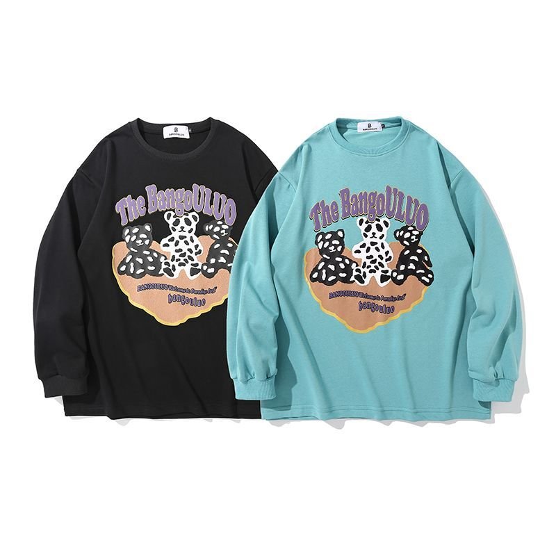画像5: 3 bear print long sleeve T-shirts unisex　男女兼用 ユニセックスベア 熊プリント長袖Tシャツ (5)
