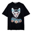 画像1: Cat print oversizedT-shirt unisex　男女兼用 ユニセックスオーバーサイズ キャット 猫イラストプリント半袖Tシャツ (1)