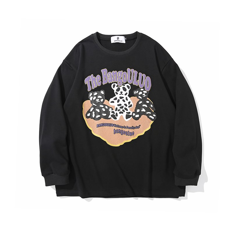 画像7: 3 bear print long sleeve T-shirts unisex　男女兼用 ユニセックスベア 熊プリント長袖Tシャツ (7)